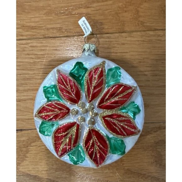 Vintage Poinsettia Christmas Tree Ornament - Made in West Germany - Picture 5 of 5